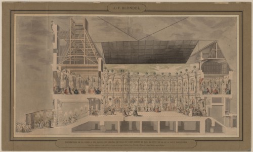 Cross Section of the Hôtel de Ville Seen in Perspective Showing the Decoration and Illumination of
