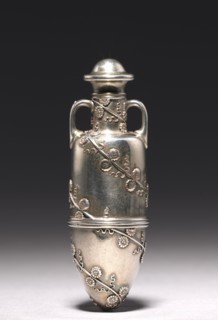 Scent Bottle, c. 1860s. Tiffany and Company (American). Silver; overall: 8 x 7.9 x 2.5 cm (3 1/8 x