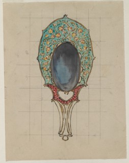 Design for a Hand Mirror, c. 1900-1902. Félix Bracquemond (French, 1833-1914). Ink on paper; sheet:
