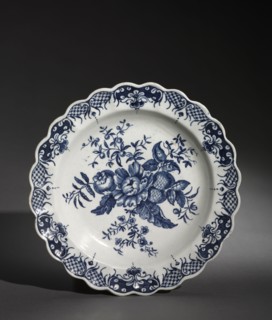 Plate, c. 1750-1770. Worcester Porcelain Factory (British). Porcelain; overall: 3.2 x 66.7 x 21 cm