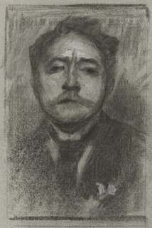 Self-Portrait, c. 1895. Eugène Carrière (French, 1849-1906). Black charcoal with white heightening;