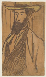 Portrait of Aristride Maillol, c. 1890. József Rippl-Ronai (Hungarian, 1861-1927). Brown ink