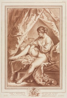 Young Woman Seated on a Bed, before 1764. Louis-Marin Bonnet (French, 1736-1793), after François