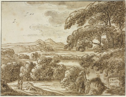 Landscape, c 1780. Franz Kobell (German, 1749-1822). Pen and ink with wash;