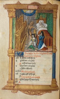 Printed Book of Hours (Use of Rome): fol. 13v, December calendar page