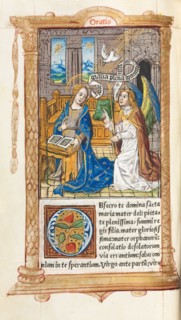 Printed Book of Hours (Use of Rome): fol. 60v, The Annunciation, 1510. Guillaume Le Rouge (French,