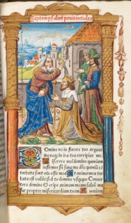Printed Book of Hours (Use of Rome):  fol. 65r, David and Samuel, 1510. Guillaume Le Rouge (French,