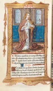 Printed Book of Hours (Use of Rome):  fol. 98v, St. John the Evangelist, 1510. Guillaume Le Rouge