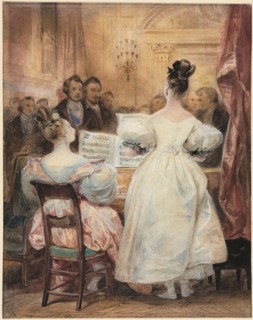 A Concert:  Laura Devéria Singing, 1831. Eugène François Marie Joseph Devéria (French, 1805-1865).