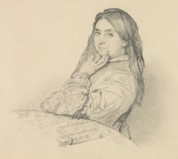 Portrait of his Mother, 1851. Henri Lehmann (French, 1814-1882). Graphite with slight red chalk on