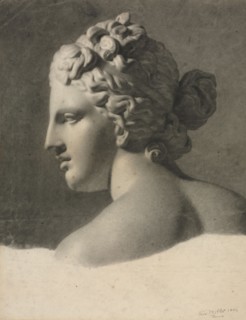 Study of a Plaster Cast (a la bosse), 1806. Frederic Millet (French, 1786-1859). Black chalk with
