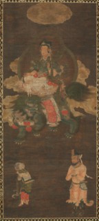 Shakyamuni Triad: Buddha Attended by Manjushri and Samantabhadra (Bodhisattva with Lion), late