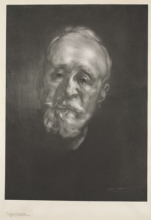 Puvis de Chavannes, 1897. Eugène Carrière (French, 1849-1906). Lithograph on chine collé
