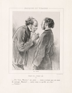 Masques et Visages: Par-ci, Par-la, 1850s. Paul Gavarni (French, 1804-1866). Lithograph on chine