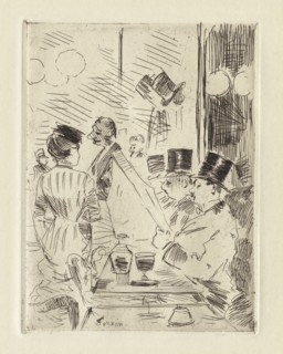 The Café of the New Athens, c. 1876. Jean Louis Forain (French, 1852-1931). Etching; sheet: 25.1 x