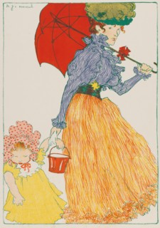 published in L'Estampe Moderne: In the Square, 1897. Henri Evenepoel (Belgian, 1872-1899). Color