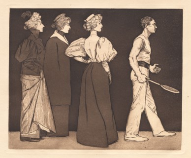 The Tennis Player, 1896. Eugen Kirchner (German, 1865-1938). Etching and aquatint; sheet: 27.8 x 38