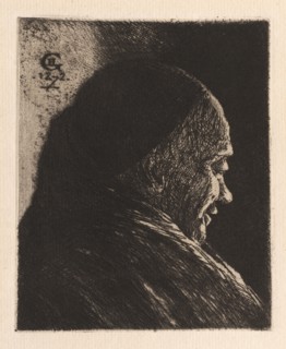 Head of an Old Man, 1872. Henri Charles Guérard (French, 1846-1897). Etching with drypoint; sheet: