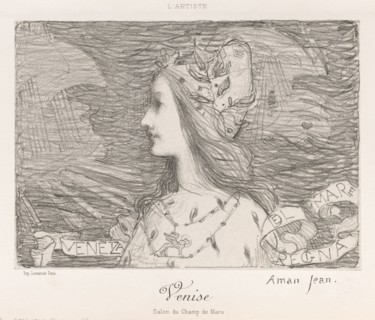Venice, 1892. Edmond François Aman-Jean (French, 1858-1936), Lemercier. Lithograph on chine collé