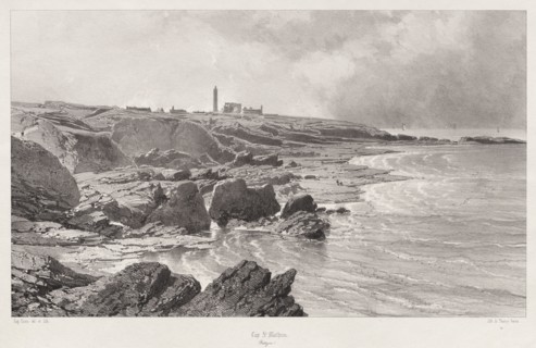 Cap St. Mathieu, 1846. Eugène Cicéri (French, 1813-1890). Lithograph on chine collé; sheet: 39.2 x