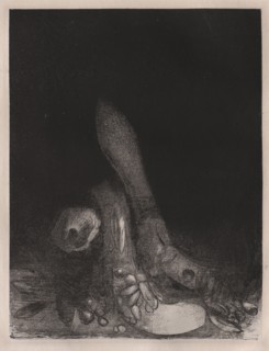 The Temptation of St. Anthony: Flowers Fall and the Head of a Python Appears, Plate V, 1896. Odilon