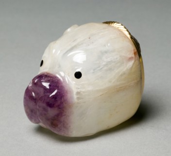 Snuff Box in the Form of a Dog's Head (Bonbonnière), c.  1770. Germany, 18th century. Amethystine