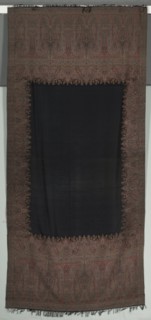 Long Shawl with Galleries, 1830-1835. France, Paris, 19th century. Supplementary weft pattern;