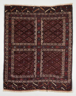 Door Rug (Ensi), c. 1900. Turkmenistan, Yomud, 19th century. Knotted pile, asymmetrical knot, 117