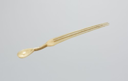 Snuff Spoon/Comb, late 1800s. Southern, South Africa, Zulu, late 19th century. Bone; overall: 15.2