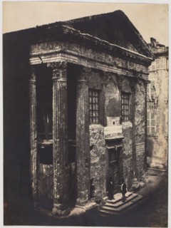 Façade, Temple of Augustus and Livia, Vienne, 1851. Édouard Baldus (French, 1813-1889). Salted