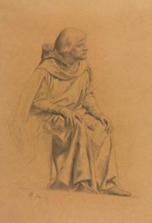 St. Louis pendant la Justice, c. 1875. Alexandre Cabanel (French, 1823-1889). Black chalk with