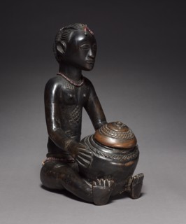 Female Bowl-Bearing Figure, late 1800s-early 1900s. Central Africa, Democratic Republic of the
