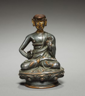 Portrait of Dharmakirti, c. 1400s-1500s. Tibet, c. 15th-16th century. Silver-copper alloy; overall: