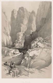 The Holy Land, Syria, Idumea, Arabia, Egypt & Nubia (Vol. III): Entrance to Petra, 1842. Louis