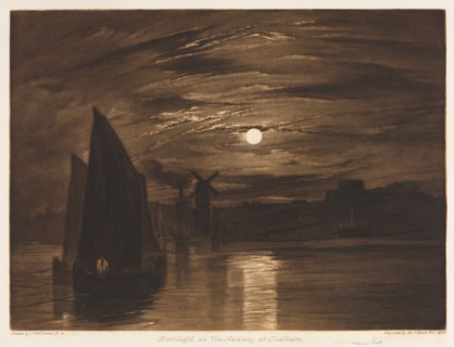 Moonlight on the Medway at Chatham, 1920. After Frank Short (British, 1857-1945), Joseph Mallord