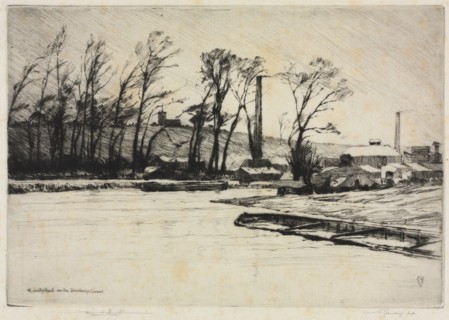 A Wintry Blast on the Stourbridge Canal, 1890. Frank Short (British, 1857-1945), Print Collectors'