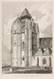 Architectural Antiquities of Normandy (Vol. II), Pl. 66:  Tower of the Church of Tréport, near Eu,