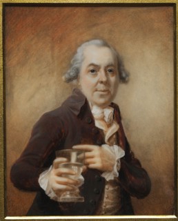 Portrait of a Man Holding a Glass, c. 1780s. Joseph Daniel (British, c. 1760-1803). Watercolor on
