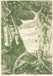 Autumn, 1917. Charles Hasslewood Shannon (British, 1863-1937). Lithograph in green; sheet: 63 x 47