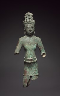Bodhisattva, 700s. Northern Thailand, Buriram Province, ca. 8th century. Bronze; overall: 31.5 x 13