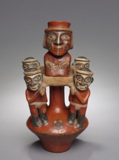 Vessel with Litter Group, 600-1000. Central Andes, central highlands, reportedly Wari Wilka, Wari