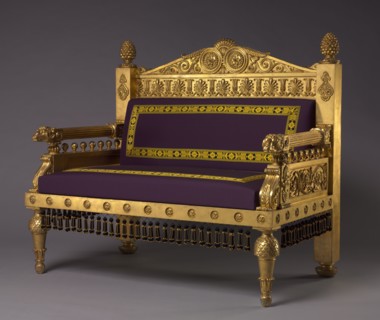 Settee, c. 1802-1807. Thomas Hope (British, 1769-1831), Unknown Maker (British). Gilt-wood,