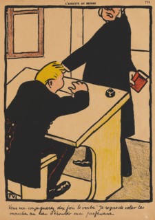 L'Assiete au Beurre: Crimes and Punishments XVII, 774: You shall conjugate, 1871. Félix Vallotton