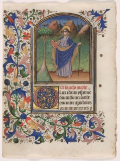 Leaf from a Book of Hours: Saint James the Greater, c. 1440-1450. Master of the Gold Scrolls