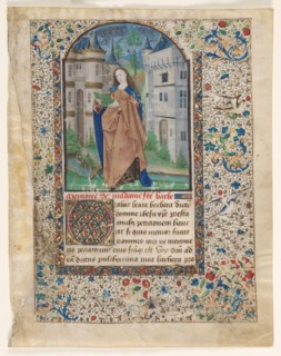 Leaf from a Book of Hours: St. Barbara (2 of 2 Excised Leaves), c. 1465. Master of Jacques de