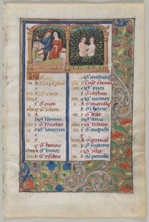Leaf from a Book of Hours: Calendar Page for May (recto), c. 1510. France, Rouen, 16th century.