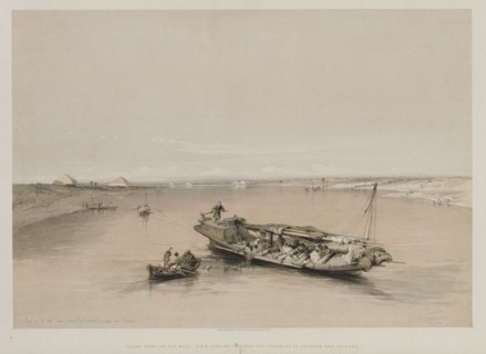 Egypt and Nubia, Volume I: View on the Nile Looking Towards the Pyramids of Dashour and Saccara,