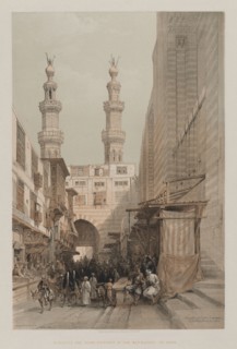 Egypt and Nubia, Volume III: Minarets, and Grand Entrance of the Metwaleys, at Cairo, 1848. Louis