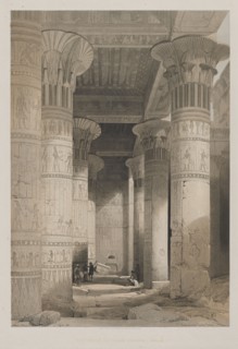 Egypt and Nubia, Volume I: View Under the Grand Portico of the Temple, Philae, 1846. Louis Haghe
