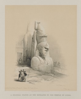 Egypt and Nubia, Volume I: One of Two Colossal Statues of Rameses II.  Entrance to the Temple of